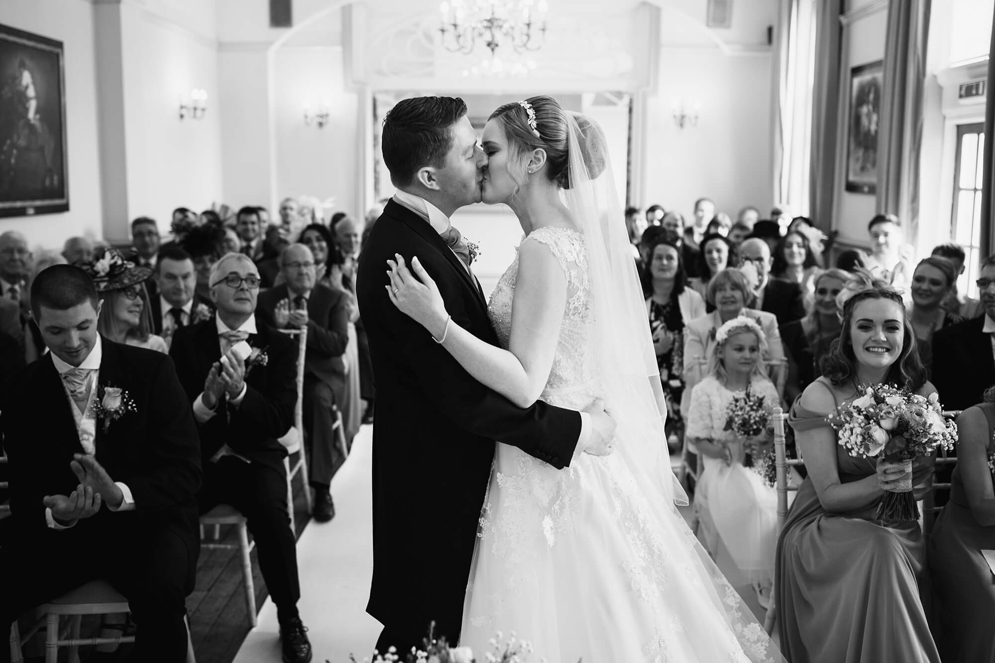first kiss at nunsmere wedding ceremony