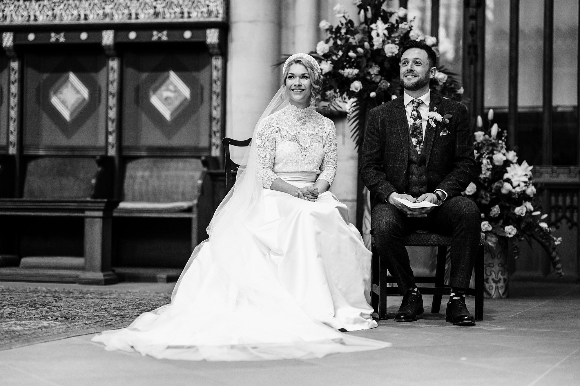 Bride and Groom At York Minster