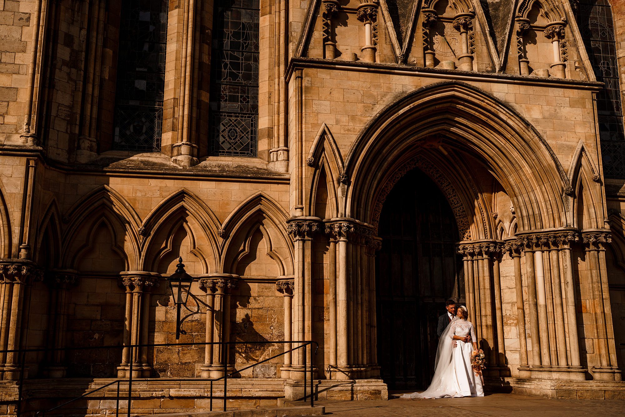 couple outside York Minster