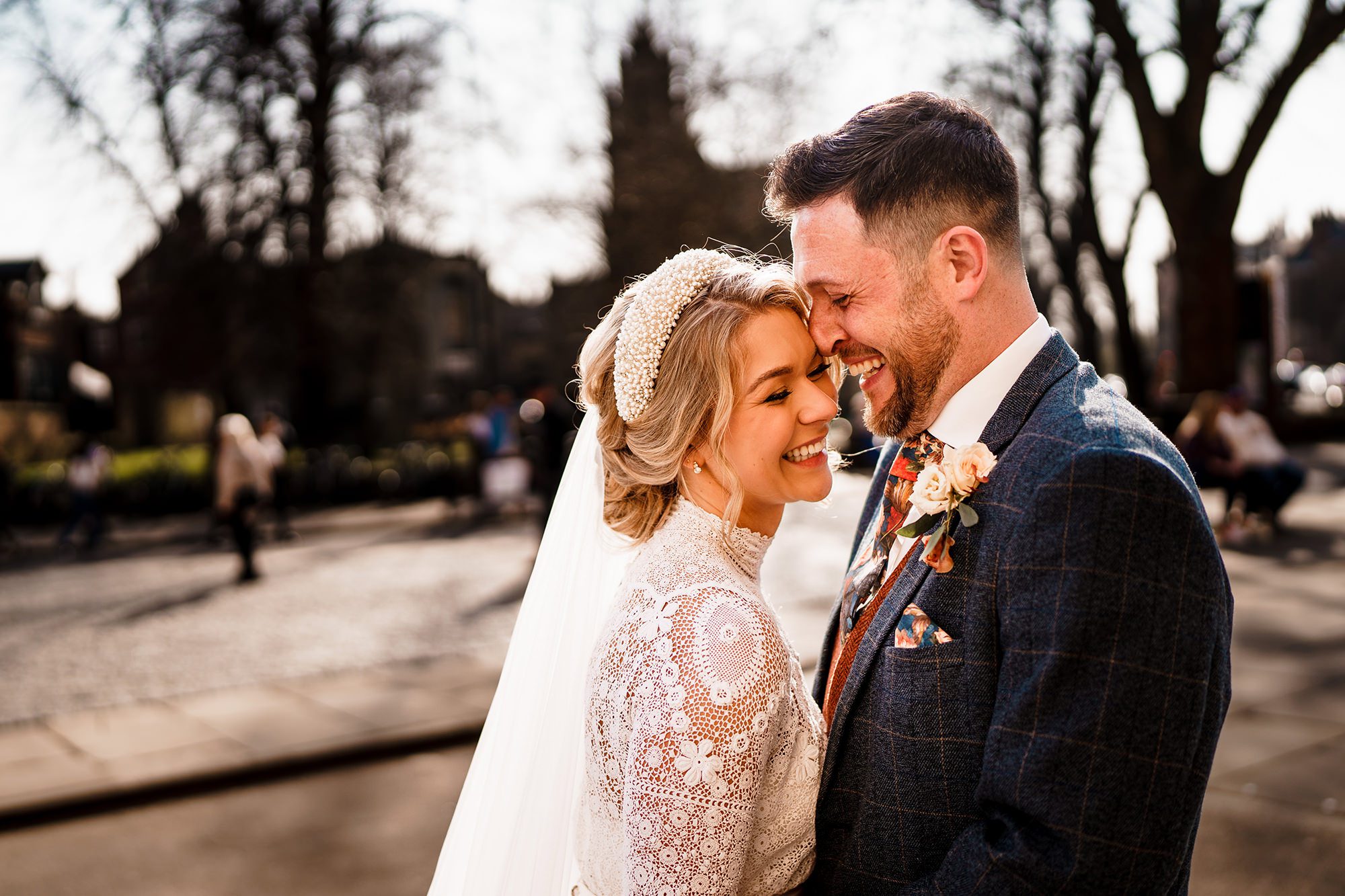 couple photos outside York Minster