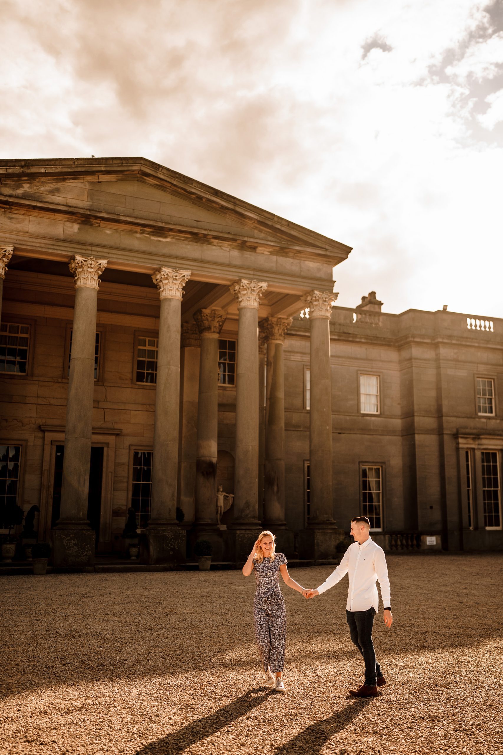 engagement shoot at Wynyard Hall