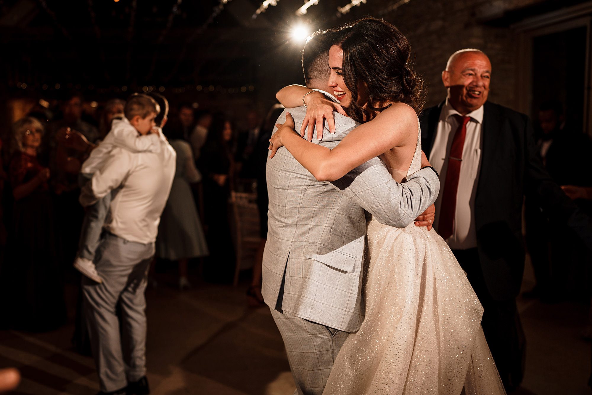 bride and groom having their first dance in caswell house