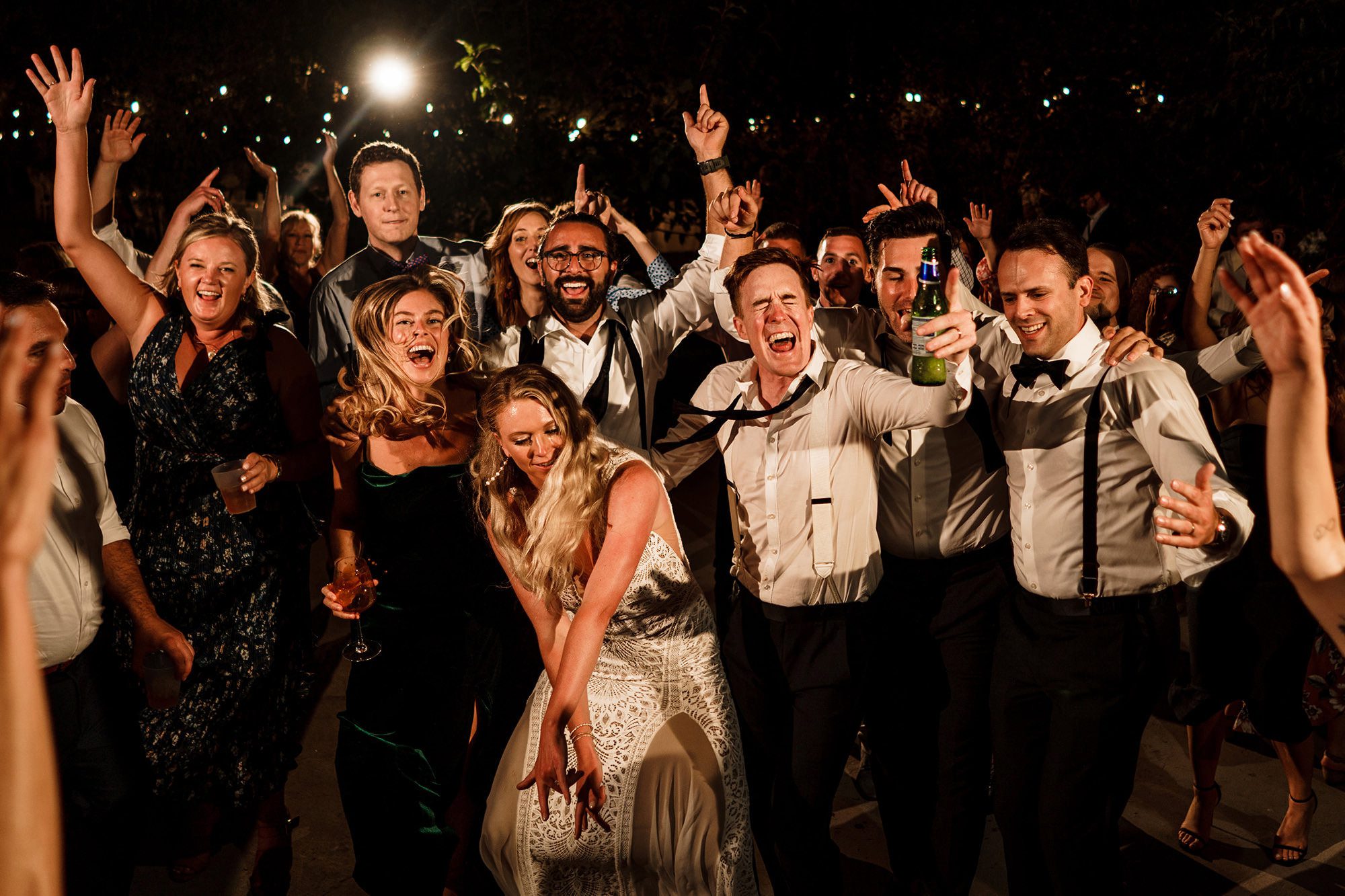 wedding party dancing in London