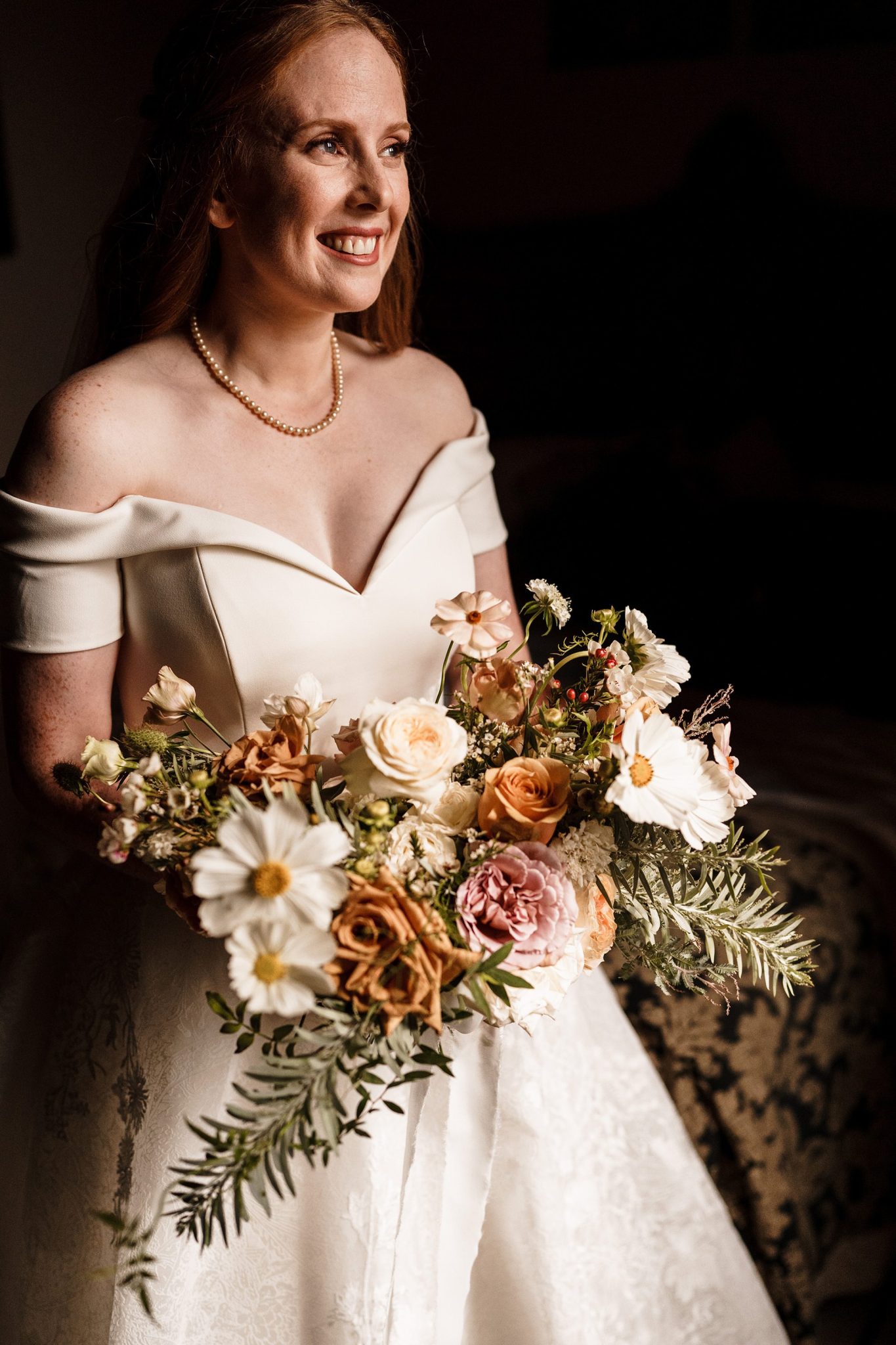 bridal portrait of bride before her Peckforton castle wedding ceremony