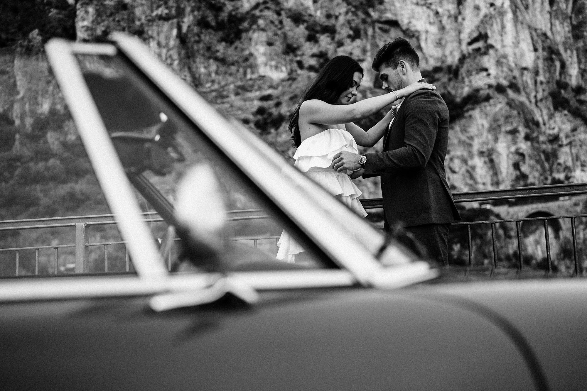 couple posing for elopement photographer