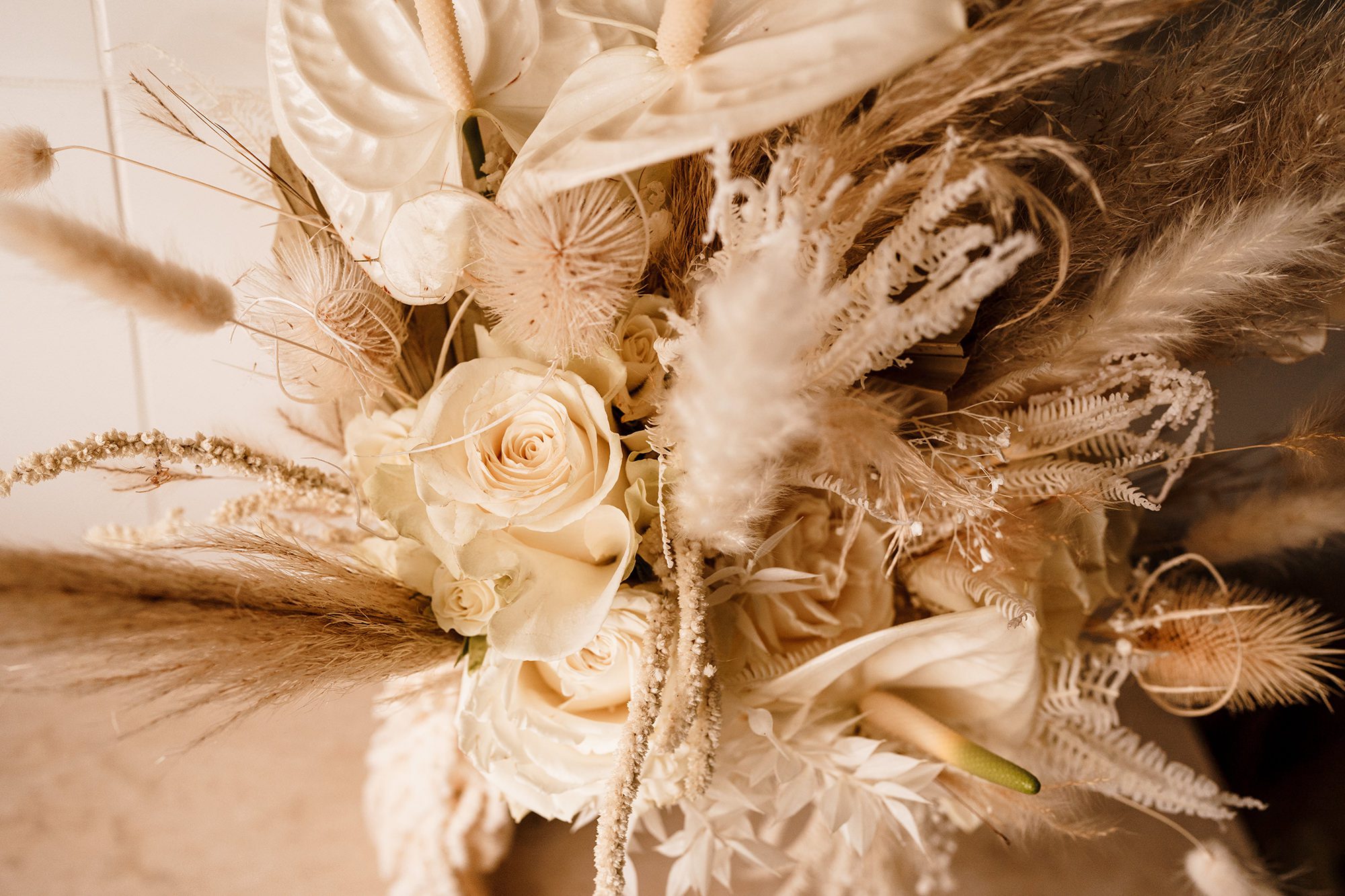 wedding flowers being used in granary estates wedding photography