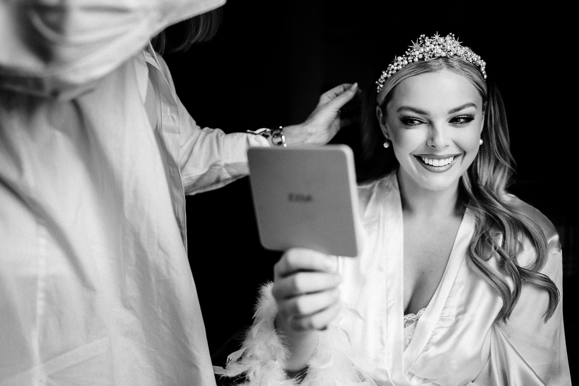 bride almost ready for her granary estates wedding