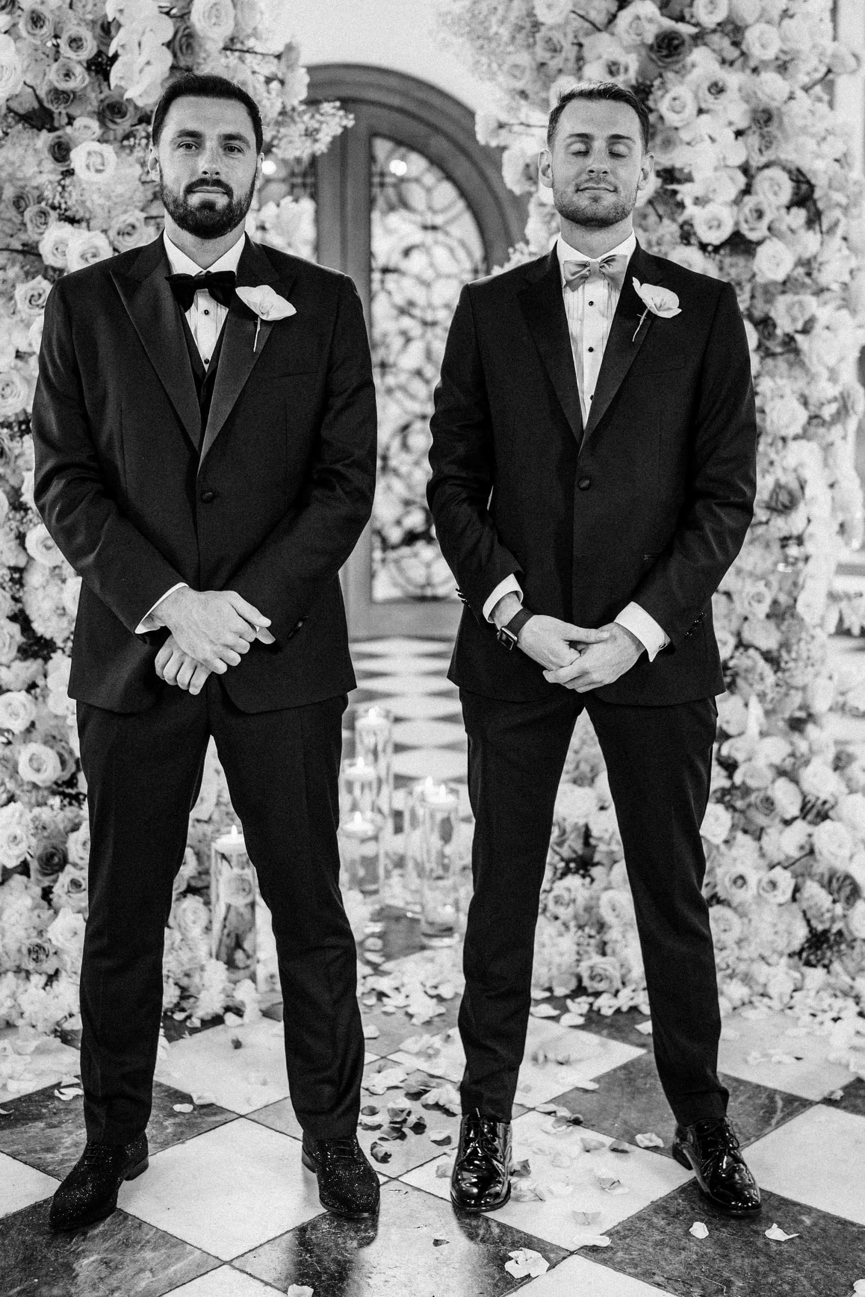 groom and his best man at Hawkstone Hall