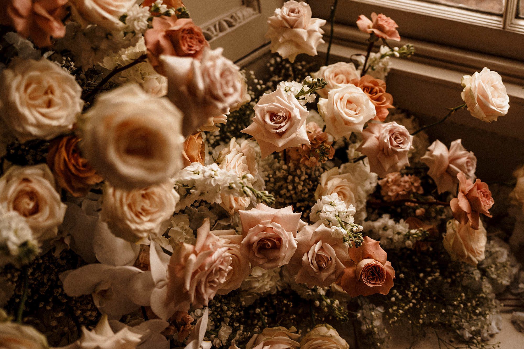 close up of flowers at Hawkstone Hall