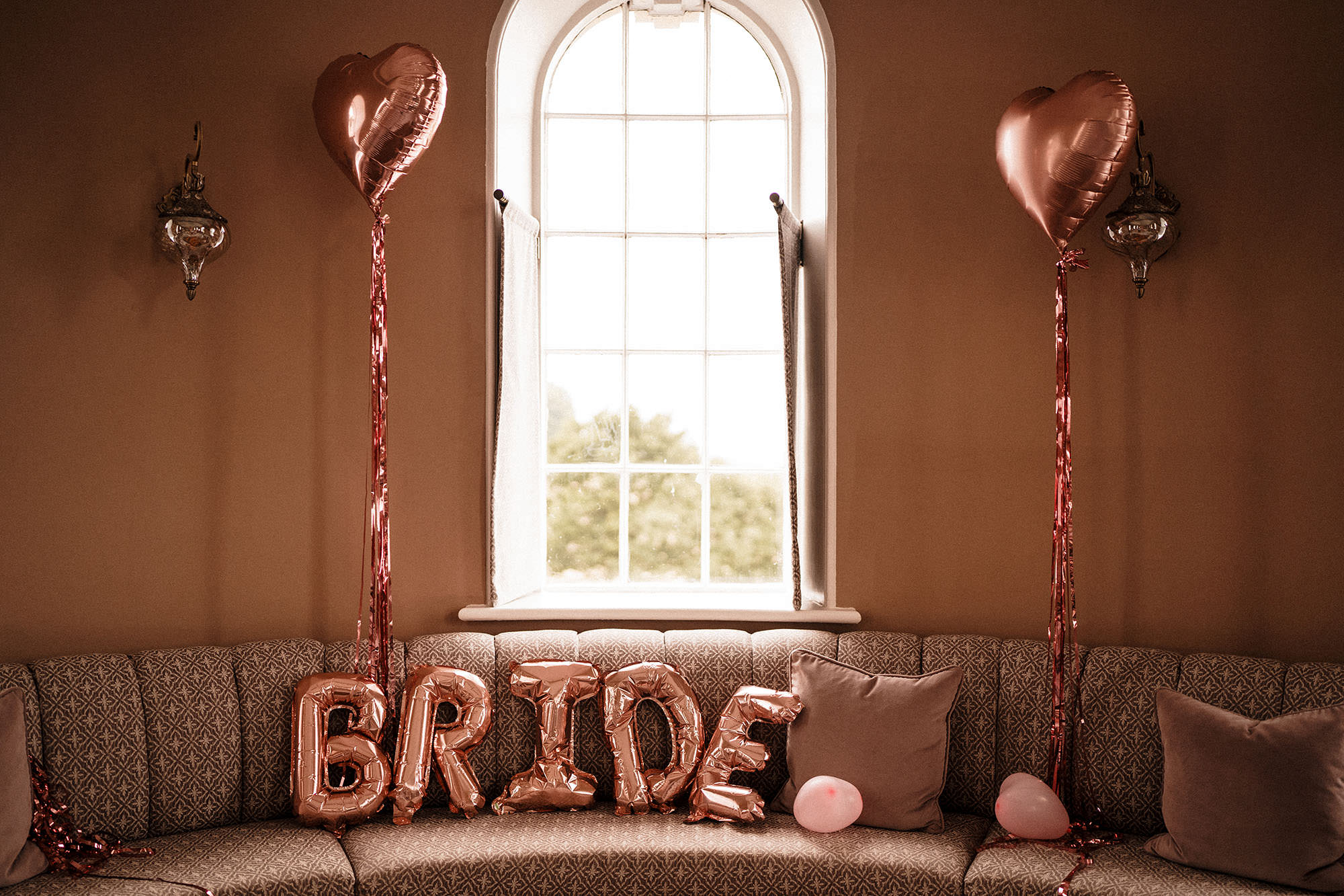 bridal baloons at Hawkstone Hall