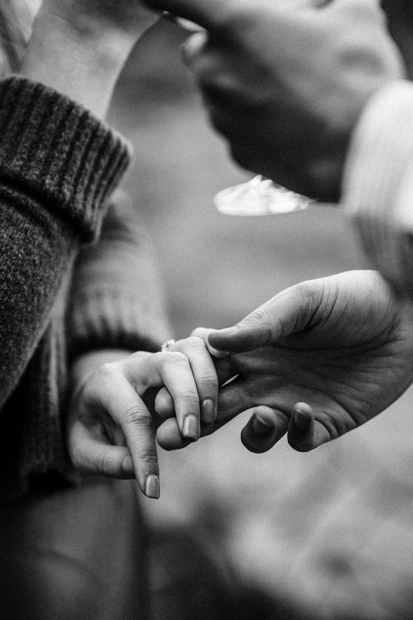holding hands after just getting engaged to each other