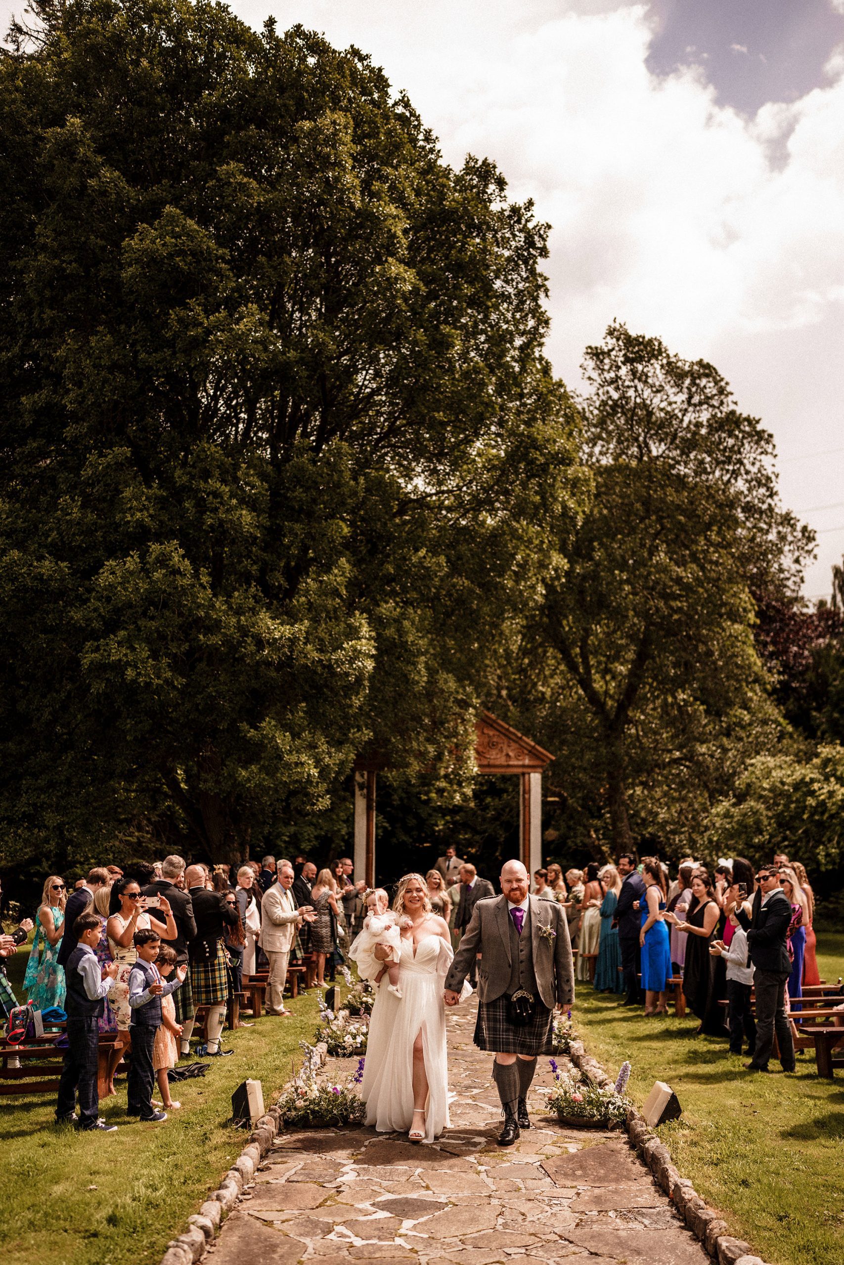 the wedding procession after the ceremony