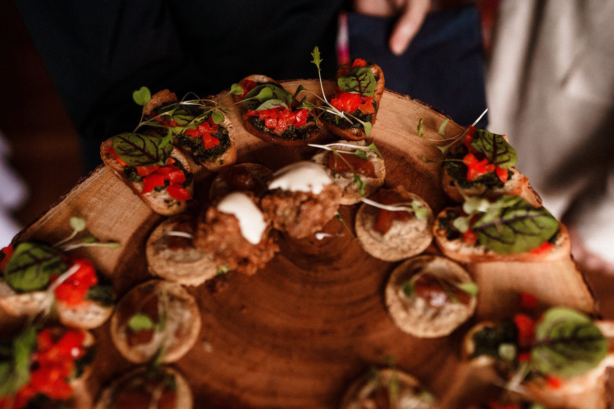 food being served to wedding guests