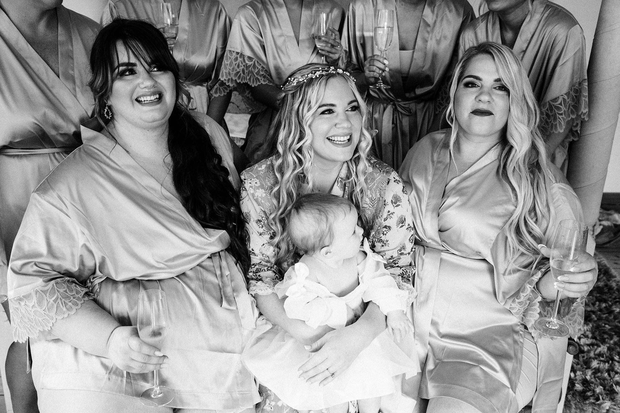 bride with her daughter on her wedding day at Achnagairn Castle
