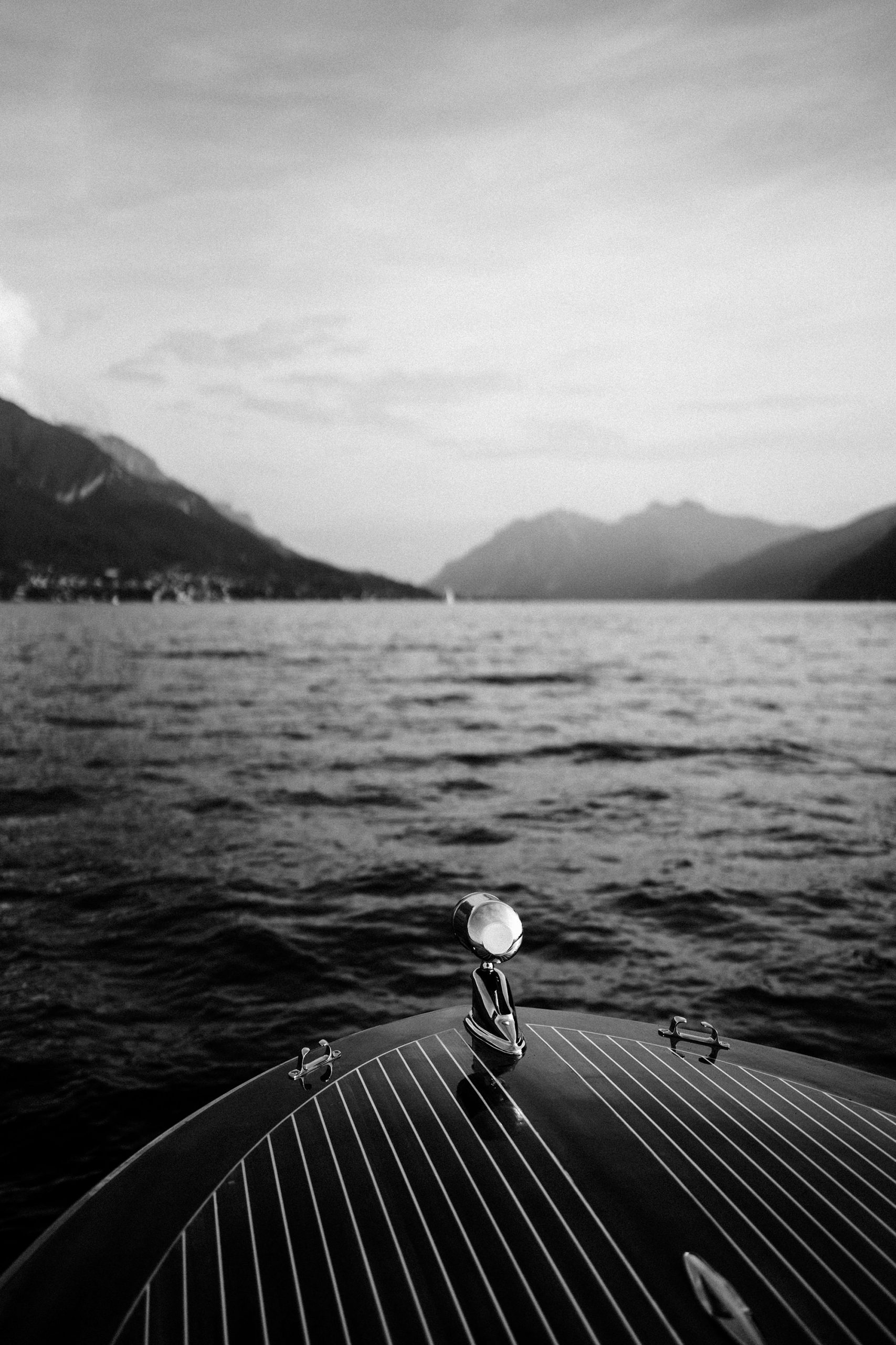 close up of boat on lake como