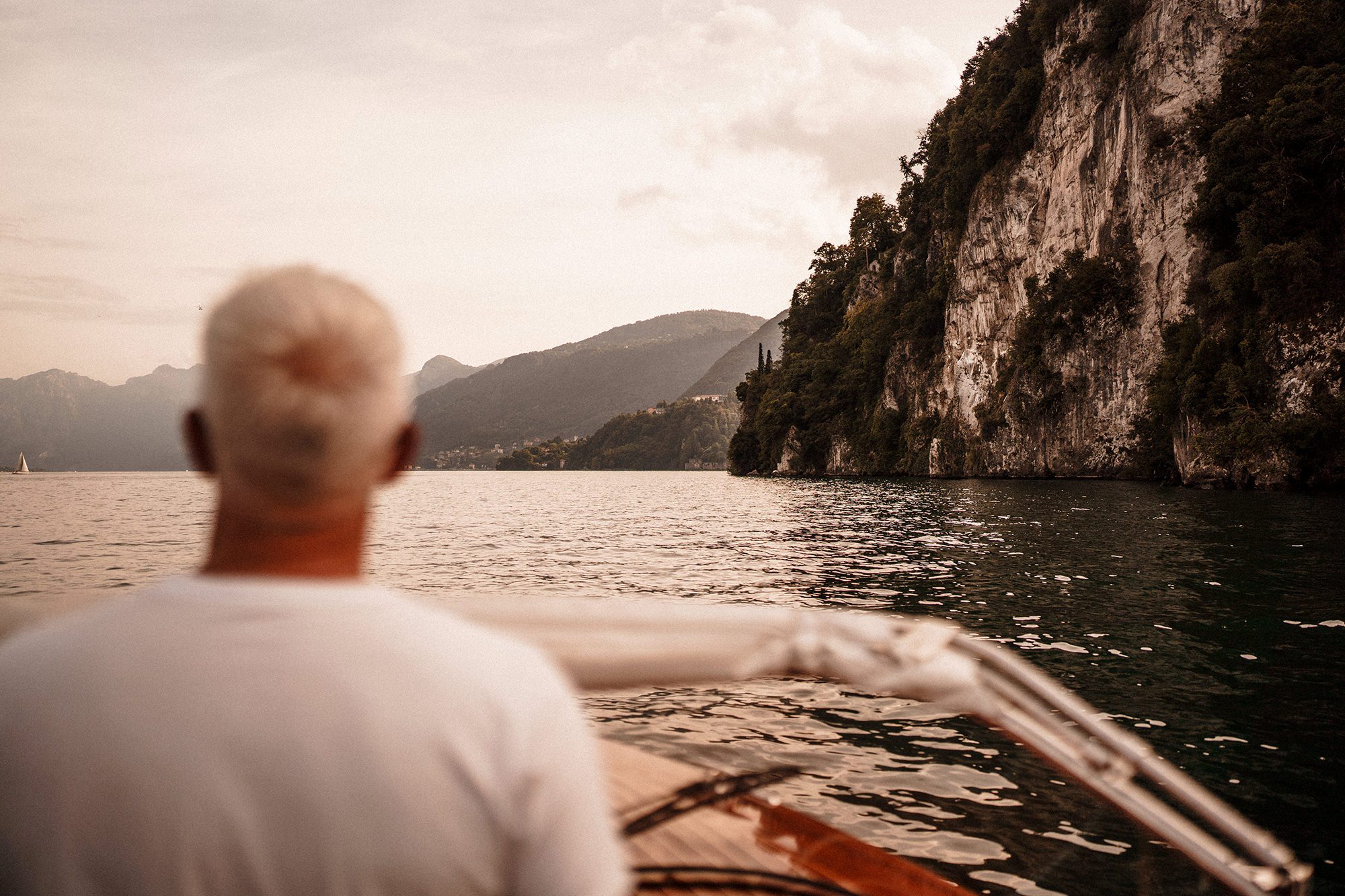Captain of the boat on lake como