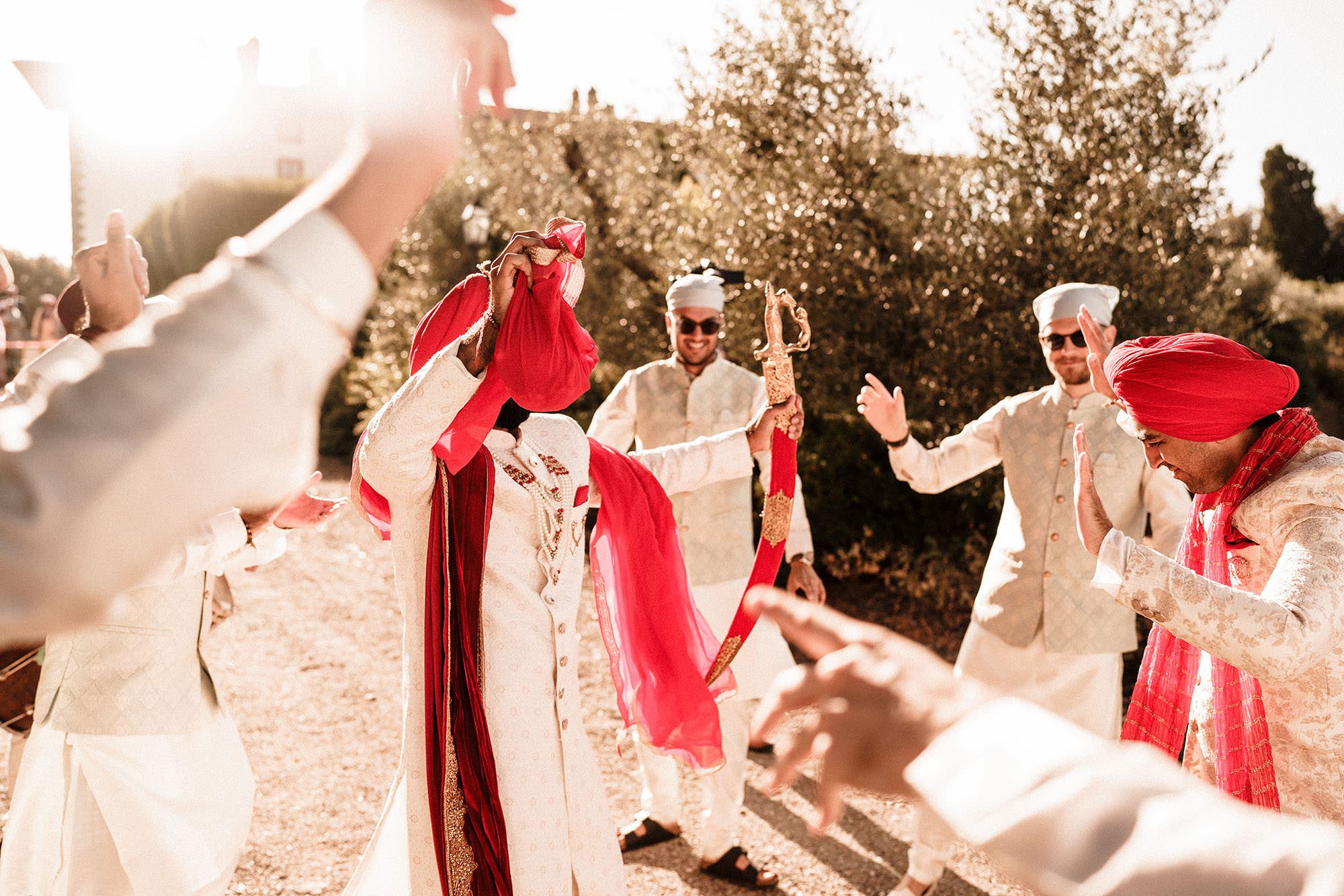groom dancing at his wedding in tuscany