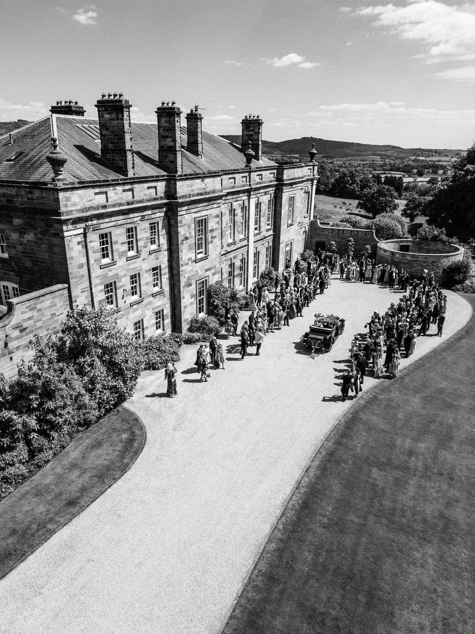 editorial wedding photographers image from a drone
