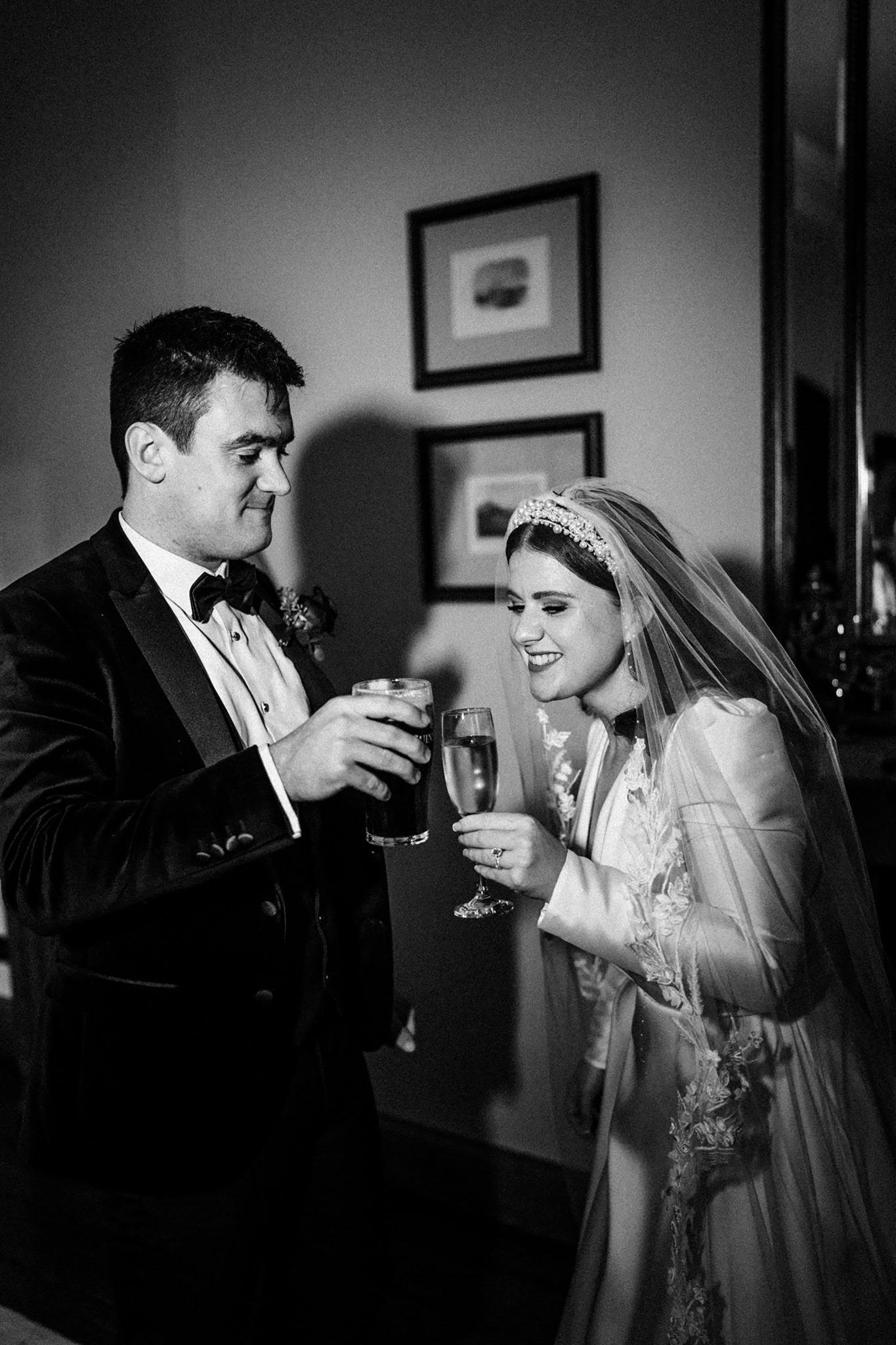 Bride and groom at Mount falcon estate after the wedding ceremony