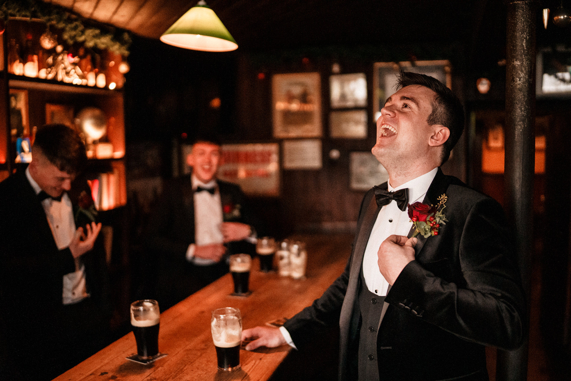 groom in Ireland before his wedding at mount falcon