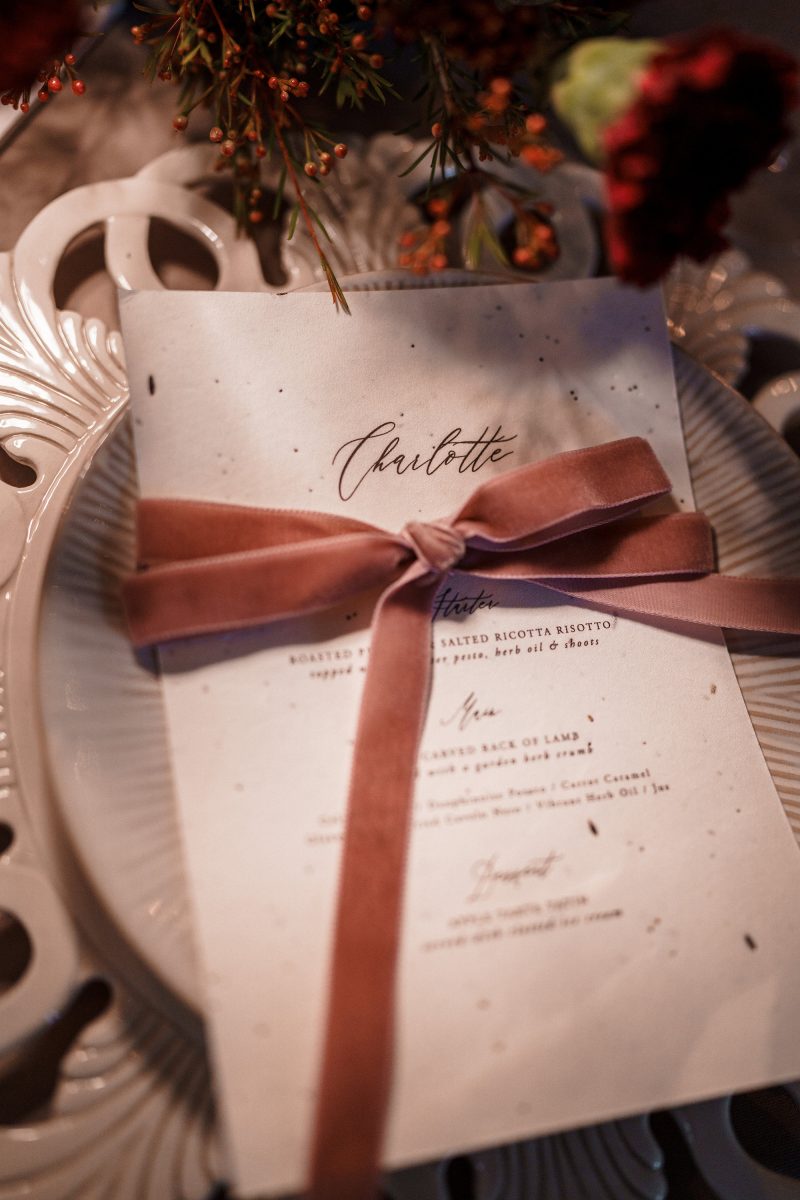 wedding invitation at scarlet hall