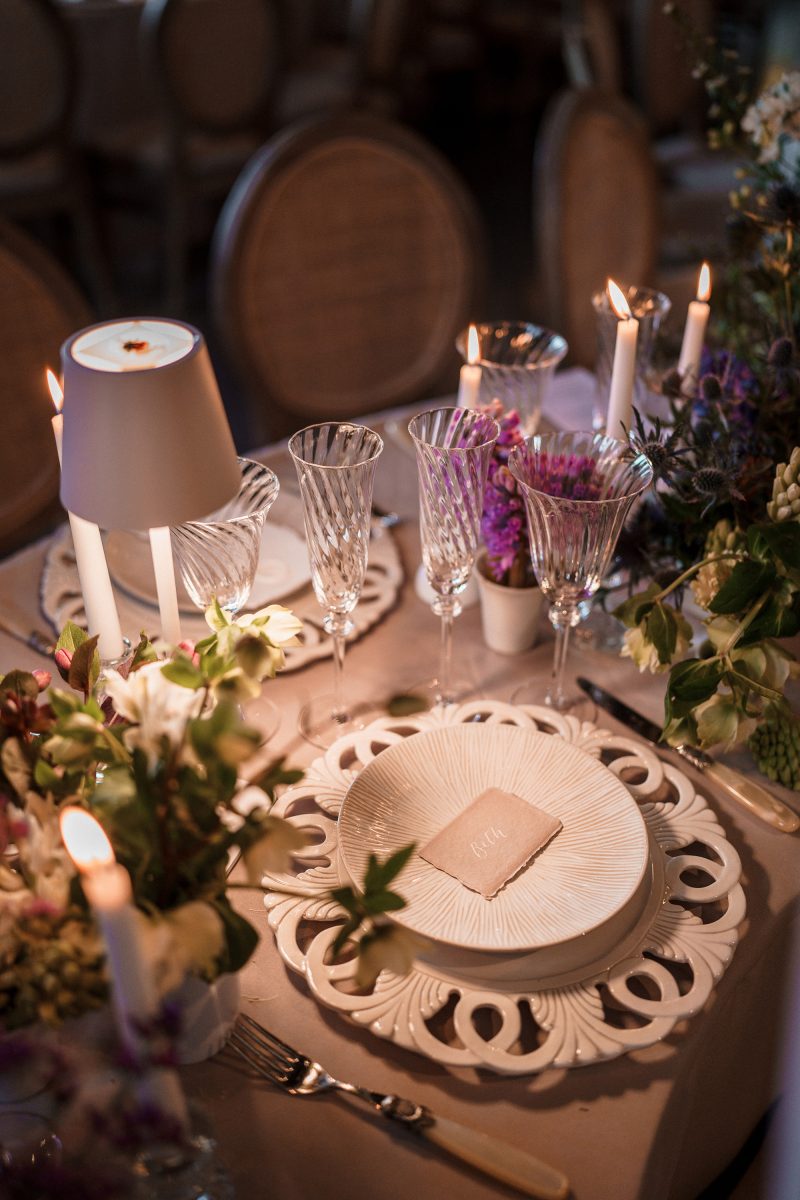 Beautiful dinner setting for wedding